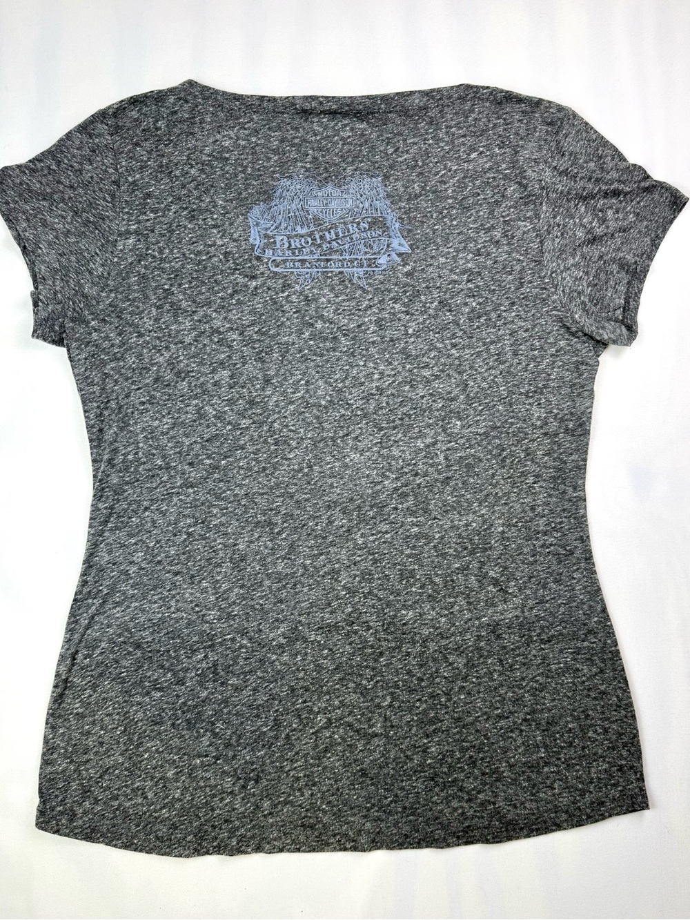 Harley-Davidson Rhinestone Sugar Skull V-Neck Graphic Tee Gray Women's L - Picture 3 of 8